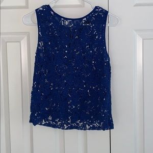 Blue lace tank top